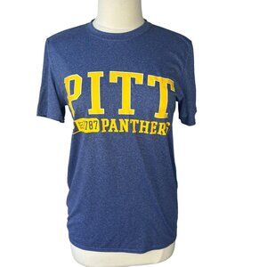 Captivating Pitt Panthers Tshirt Womens Small Blue Crew Neck Fanwear NCAA